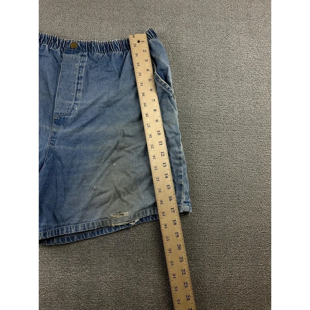Vintage‎ My Classic Shorts Women XL Blue Relaxed Elastic Waist Cotton Beach Y2K